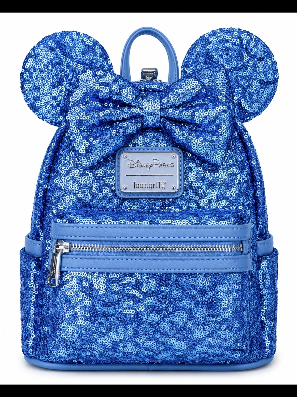 Loungefly X Disney Parks Blue Sequin Minnie Ear Mini Backpack